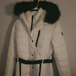 White with Black Accents Michael Kors Puffer Coat - Practically New. $99!!!